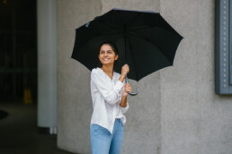 person using an umbrella
